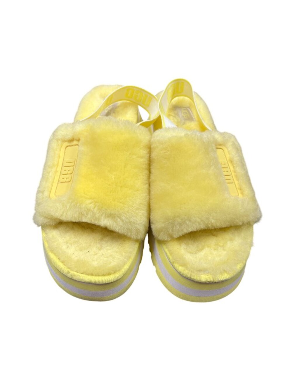 UGG Fluff sugar platform wms yellow slingback casual sandals sz 10 SKU 10-654